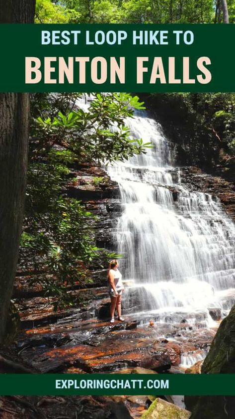 Benton Falls is a popular cascading waterfall near the Ocoee River in Tennessee. Make the most of your day by hiking this loop instead of just hiking to the main attraction and back. On this loop hike you’ll see more scenery and enjoy a small creek crossing. Hiking Tennessee, Tennessee Hikes, Cascading Waterfall, Rainbow Falls, Main Attraction, Best Hikes, Hiking Trails, Trip Planning, Kentucky