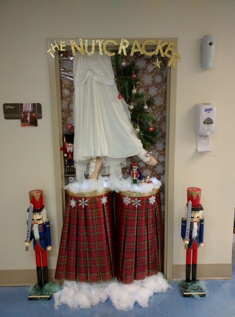 The Nutcracker door decoration Nutcracker Office Decorations, Nutcracker Hallway Decorations, Nutcracker Door Decorating Ideas, Nutcracker Door Decorations For School, Nutcracker Classroom Door, Nutcracker Door Decorations, Christmas Decorating Contest, School Hallway Decorations, Nutcracker Decorations