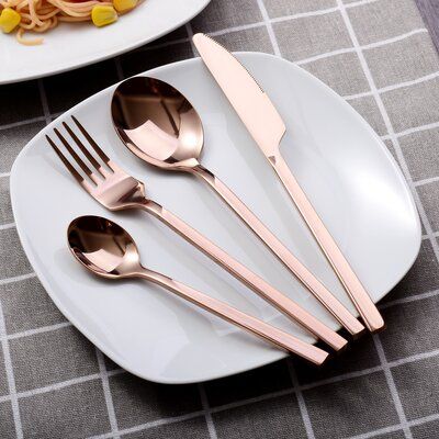 Cute Knife, Rose Gold Cutlery, Cheap Dinnerware Sets, Gold Cutlery Set, Gold Cutlery, Cutlery Sets, Fork Set, Stainless Steel Flatware, Flatware Set