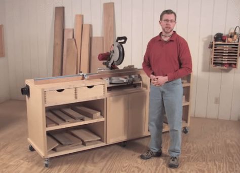 Take a closer look at the Ultimate Miter Saw Station project. This plan has all the best miter saw stand features. We show you how to build it. Mitersaw Station, Miter Saw Bench, Miter Saw Stand Plans, Miter Saw Station, Miter Saw Stand, Miter Saw Reviews, Saw Station, Mitre Saw Station, Miter Saw Table