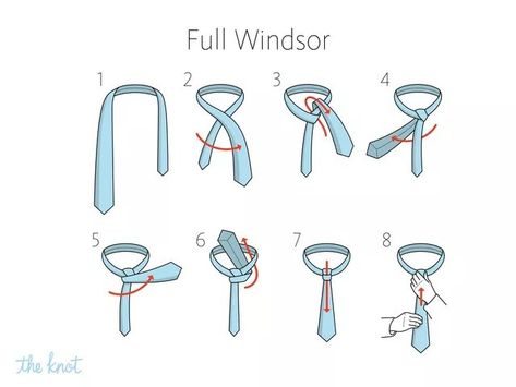 Different Tie Knots, Simple Tie Knot, How To Tie A Necktie, Windsor Tie Knot, Tie A Tie Easy, Cool Tie Knots, Tie Knots Men, Full Windsor Knot, Double Windsor