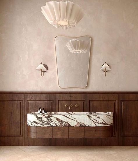 Townhouse • Instagram Calacatta Viola, Vanity Design, Design Hack, Wood Tones, New Farm, Beautiful Bathrooms, Light Wood, 1 Or 2, Powder Room