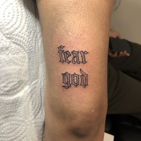 mila 🦇 on Instagram: ““fear god” tattoo on the back of the arm” Number Outline Tattoo, Number Tattoo Above Knee, 98 Tattoo Number, 1998 Tattoo Design, Year Number Tattoo, 1998 Tattoo Font, 1964 Tattoo, Lettering Numbers Tattoo, 1992 Tattoo