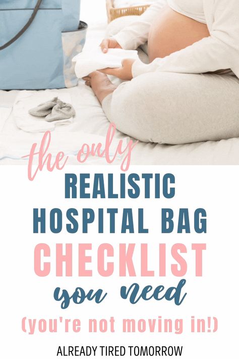 Don't forget everything you need when you pack your hospital bag for the arrival of your new baby! This checklist is packed with all the must have items and nothing you don't need! hospital bag prep, new baby, hospital bag checklist! Easy Hospital Bag Checklist, What To Pack In Your Hospital Bag Mom, What You Need In Your Hospital Bag, Bare Minimum Hospital Bag, Must Have Hospital Bag New Moms, What To Pack For Newborn Hospital Bag, Packing List For Hospital Births, Packing List For Hospital Bag, Nursery Bag Hospital