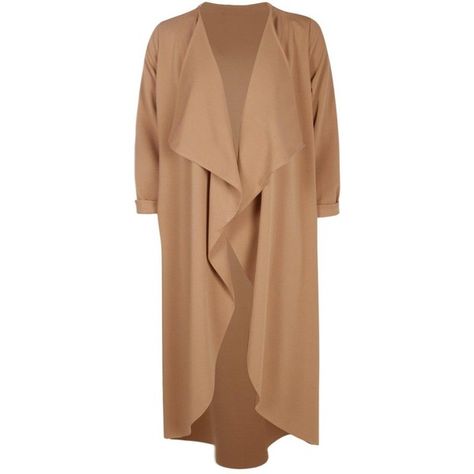 Boohoo Grace Waterfall Duster ($40) ❤ liked on Polyvore featuring outerwear and duster coat Waterfall Coat, Waterfall Jacket, Minimal Wardrobe, Boyfriend Jacket, Beige Blazer, Red Blazer, Coat Design, Kimonos, One Size Fits All