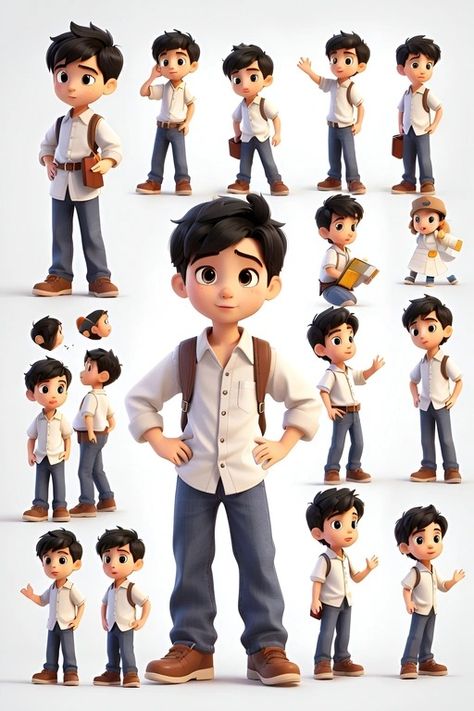 Cartoon Characters Design Ideas, Cartoon Character Sheet, Drawing Kids Character Design, Kid Illustration Character, Human Cartoon Characters, Cartoon Kids Character, Cartoon Character Design References, Little Boy Character Design, Cartoon Boy Drawing