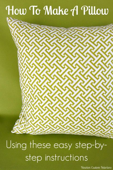 How To Make A Pillow from NewtonCustomInteriors.com #sewingtutorials #pillows #decorativepillows Make A Pillow, Fun Throw Pillows, Pillow Tutorial, Sew Ins, Sewing Pillows, Shirt Pillow, Diy Pillows, Sewing Projects For Beginners, Love Sewing