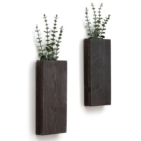 PRICES MAY VARY. [Modern Wall Decor]– Our wall-hanging pocket for flowers is thoughtfully designed to be both functional and visually appealing. The floating design gives it a sleek and minimalist look, allowing it to blend seamlessly into any room [High Quality & Eco-friendly] – Each piece is meticulously handcrafted using high-quality, sustainably sourced pine wood. Knots, variations, and imperfections in the wood are natural and add to the character of this handcrafted piece. The rich grain p Small Vertical Wall Decor Ideas, Statement Wall Decor Living Room, Black Wall Planter Indoor, Bare Wall Decor Ideas, Wall Decor For Narrow Wall, Wall Behind Desk Decor, Toilet Room Wall Decor, Cool Basement Decor, Bathroom Wall Art Ideas Modern