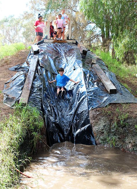 Huntington Beach Waterslide Backyard Adventure Playground, Creek Play Ideas, Adventure Playground, Backyard Adventure, Dog School, Park Playground, Places In California, Natural Playground, Beach Adventure