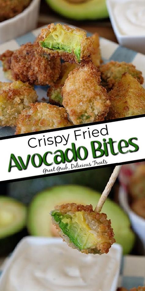 Crispy Fried Avocado Bites are an easy and delicious avocado recipe that are crispy on the outside and creamy on the inside. #friedavocado #avocadobites Avocado Snack Ideas, Avocado Bites, Crispy Avocado, Fried Avocado, Avocado Snack, Avocado Recipes Healthy, Avocado Recipe, Healthy Avocado, Avocado Fries