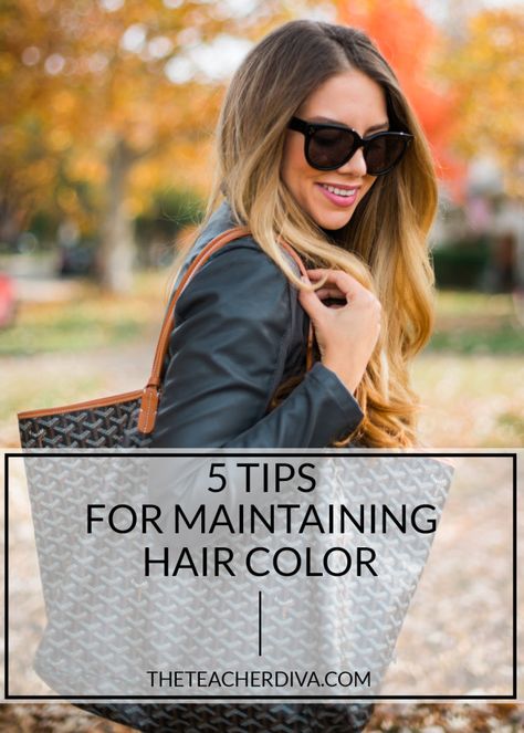 How To Make Hair Color Last | The Teacher Diva: a Dallas Fashion Blog featuring Beauty & Lifestyle How To Maintain Hair, Ecaille Hair, Pinwheel Hair Color, Easy Hair Color, Long Hair Ponytail, Colored Hair Tips, At Home Hair Color, Beach Wave Hair, Dallas Fashion