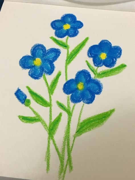 Crayon Simple Drawing, Crayon Drawings Easy, Drawings With Color Markers, Sunset Crayon Drawing, Gel Crayons Art Ideas, What To Draw With Crayons, Crayola Crayon Art, Flower Field Drawing Pencil, Cute Crayon Drawings