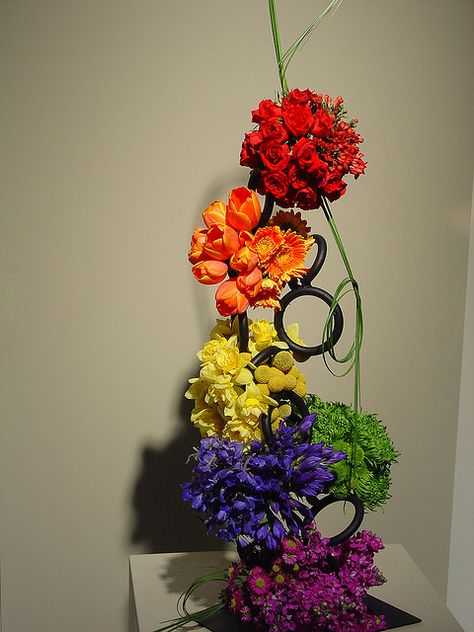 Rainbow Floral Arrangements, Rainbow Flower Arrangement, Pride Flowers, Colorful Flowers Arrangements, Rainbow Flower, Flowers Arrangements, Forever Flowers, Flower Arrangements Diy, Fresh Flowers Arrangements