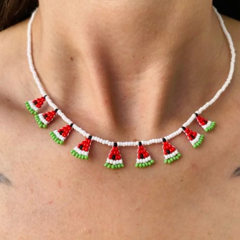 Watermelon🪡 . . . . . . . . #jewelry #accessories #necklace #seedbeads #handmade #crochet #knitting #etsy #sales #art #minimal #style #jewelrydesigner #personality #custom #vintage #gift #boho #bohemian #recipe #home #likeforlikes #herringbone #watermelon #tiktok #design #uk #wholesale #wholesalejewelry #bracelet Watermelon Jewelry, Tiktok Design, Handmade Jewlery, Art Minimal, Minimal Style, Etsy Sales, Crochet Knitting, Accessories Necklace, Wholesale Jewelry