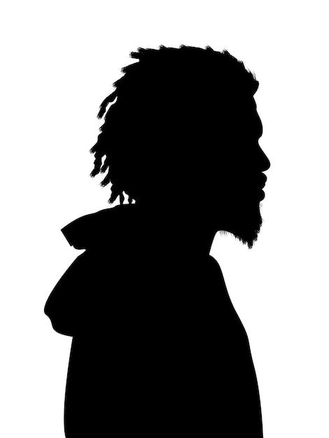 Black Man Silhouette, Dreadlocks Curly Hair, Afro Hair Silhouette, Man Shadow, Hair Silhouette, Short Dreadlocks, Man Silhouette, Cartoon Silhouette, Cartoons Dp