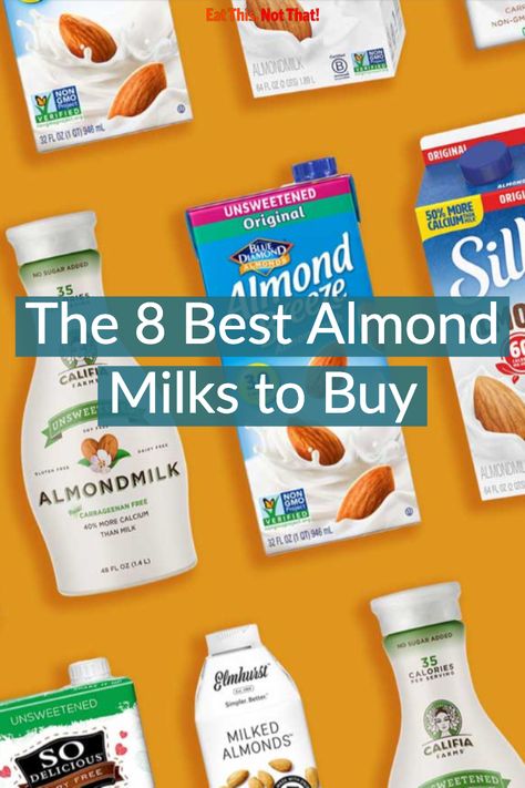 We put together a guide for the best (and worst) almond milks you should have in your fridge and pantry. #milk #bestmilk #milkbrands #bestbrands #groceries #dairy #bestdairy Almond Milk Nutrition Facts, Almond Milk Brands, Best Milk Alternative, Organic Almond Milk, Dark Chocolate Benefits, Healthy Milk, Milk Brands, Healthy Nuts, Dairy Alternatives