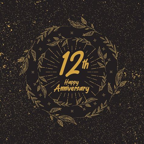 Happy 12th Anniversary, 12th Anniversary, Happy Anniversary, Vector Photo, Premium Vector, Graphic Resources