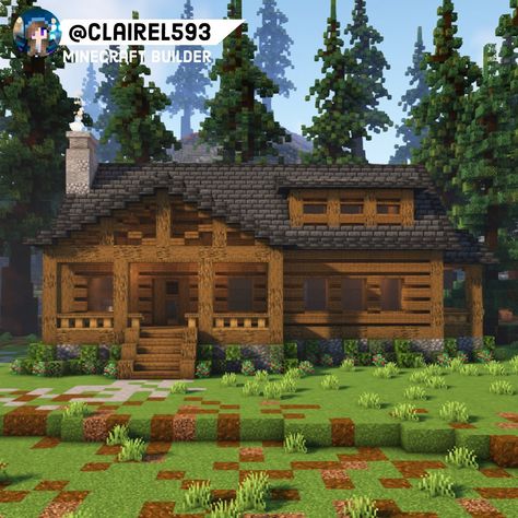 Cabins In Minecraft, Cabin Houses Minecraft, Minecraft House In The Woods, Cabin Minecraft Houses Easy, Lake House Minecraft Easy, Cabin Ideas Minecraft, Minecraft Houses Wood Easy, Minecraft Cabin Ideas Log Homes, Minecraft Woods House