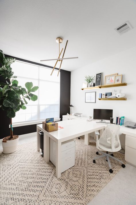 Home Office Decor L Shape Desk, T Shaped Desk For Two Home Office, L Office Desk, 2 L Shaped Desk Office Layout, Office With L Shaped Desk, Office With L Shaped Desk Layout, L Desk Office Layout, L Desk Office, Home Office 2 Desks Layout