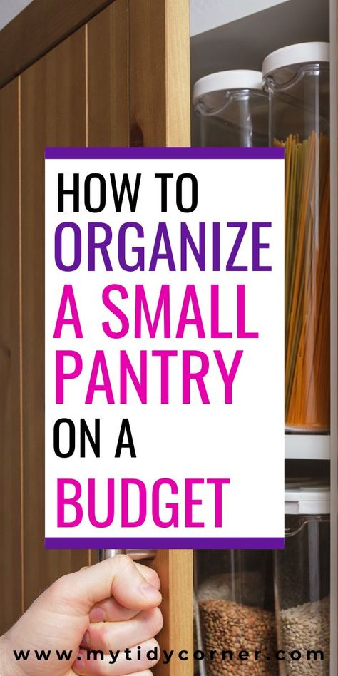 Small Pantry Cabinet, Pantry On A Budget, Small Pantry Organization Ideas, Pantry Small, Pantry Organization Ideas Shelves, Organize A Small Pantry, Pantry Organization Hacks, Small Kitchen Decoration, Small Kitchen Pantry