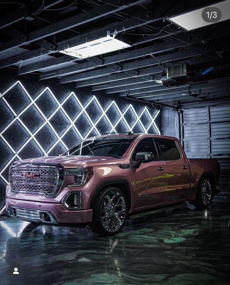 Pink Gmc Truck, Pink Chevy Trucks, Pink Chevy, Trucks Lowered, Chevy Trucks Lowered, Hispanic Aesthetic, Lowrider Trucks, Dropped Trucks, Future Trucks