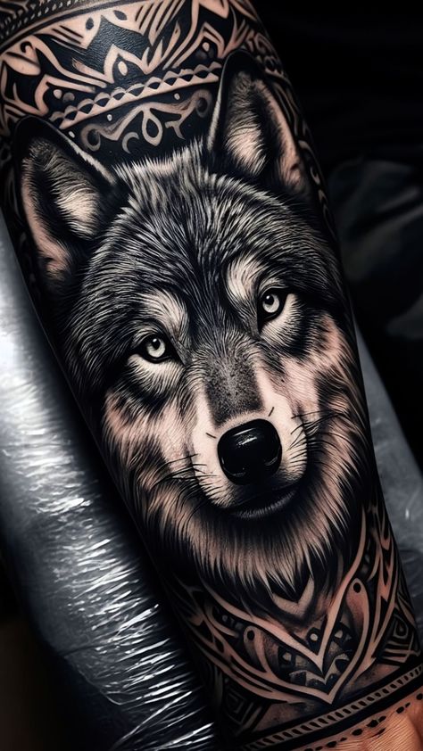 Indian Wolf Tattoo, Wolf Tattoo For Women, Wolf Tattoo Forearm, Lone Wolf Tattoo, Wilderness Tattoo, Wolf Tattoos For Women, Cover Up Tattoos For Men, Wolf Sleeve, Cowgirl Photography