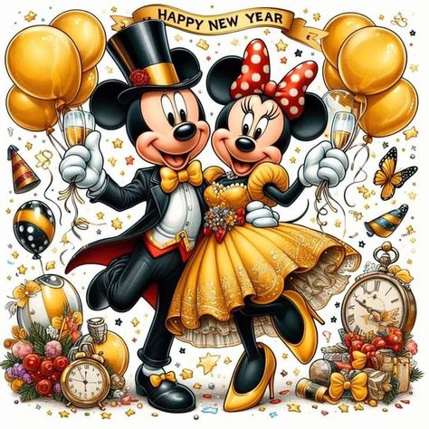 Disney Happy New Year, Disney New Year, Disney Merry Christmas, Disneyland Holidays, Mouse Images, Mickey Mouse Wallpaper Iphone, Mickey Mouse Photos, Mickey Mouse Images, Minnie Mouse Images