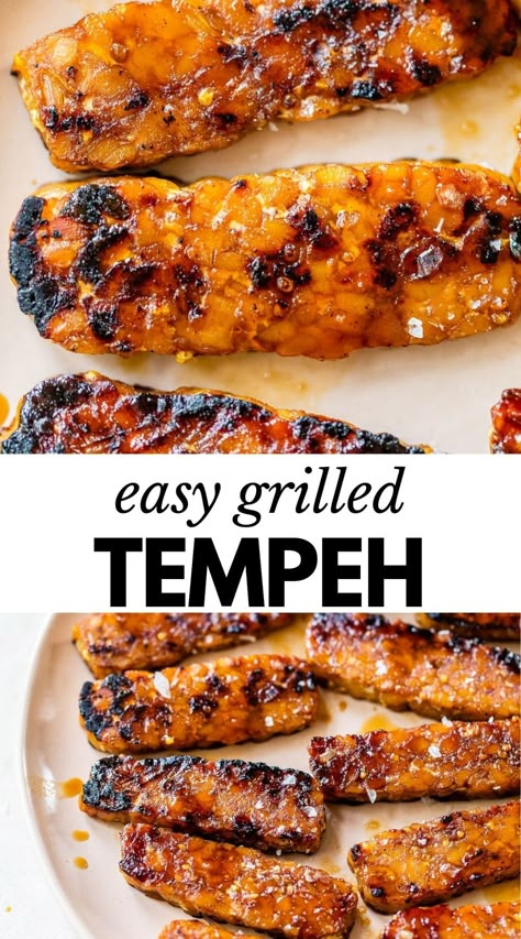 Grilled Tempeh, Tempeh Recipes Vegan, Vegan Barbecue Recipes, How To Cook Tempeh, Vegan Bbq Recipes, Tempeh Recipe, Dump Recipes, Healthy Vegan Dinner Recipes, Vegan Barbecue