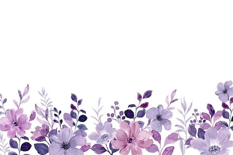 Purple Flowers Frame, Purple Border Frame, Purple Flower Border, Purple Flower Frame, Floral Border Background, Purple Floral Background, Purple Flower Watercolor, Border Flowers, Flower Border Png