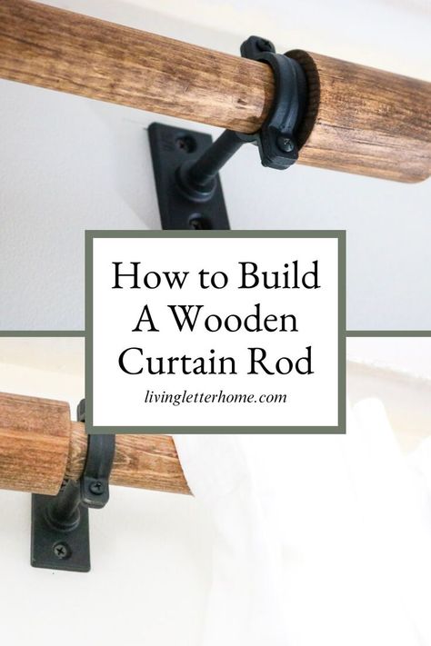 Let's build wooden curtain rods together! This simple DIY is the best way to learn how to make wood curtain rods. It's a cheap and easy way to add style to your living room, office, or bedroom. Homemade Curtain Rods, Branch Curtain Rods, West Elm Curtains, Farmhouse Curtain Rods, Cheap Curtain Rods, Modern Curtain Rods, Wooden Curtain Rods, West Elm Inspired, Wood Curtain Rods