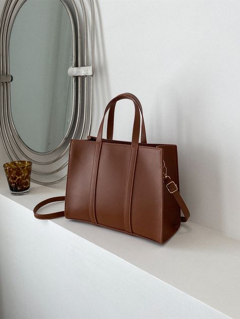 Minimalist Square BagI discovered amazing products on SHEIN.com, come check them out! Business Casual Bags Women, Elegant Bags Handbags, Handbag For Work, Work Handbags For Women, Elegant Bags For Women, Office Tote Bags For Women, Best Work Bags For Women, Office Bags For Women, Satchel Bags For Women