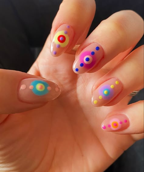 Colorful Dot Nails, Dotticure Nail Art, Dot Nail Designs, Nails Styles, Dot Nail Art, Handmade Stuff, Classy Acrylic Nails, Dots Nails, Cute Gel Nails