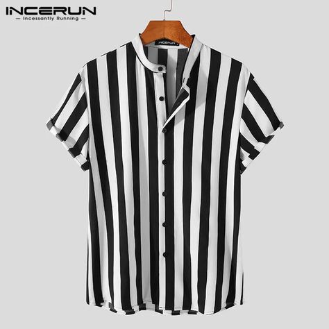 SPECIFICATIONSBrand Name: INCERUNMaterial: POLYESTERShirts Type: Casual ShirtsApplicable Scene: CASUALStyle: Smart CasualOrigin: Mainland ChinaCN: GuangdongSleeve Length(cm): short（4-16inch）Applicable Season: summerGender: MENItem Type: SHIRTSPlace Of Origin: China (mainland)Collar: standClosure Type: Single BreastedSleeve Style: regularModel Number: Short Sleeve Stand Collar ShirtFabric Type: BroadclothPattern Type: StripedSize: S,M,L,XL,2XL,3XL,4XL,5XL,Plus SizeColor: Black,Yellow,Red,BlueGender: MenType: Summer Men Striped ShirtStyle: Camisa MasculinaDropshipping: WelcomeSeason: Summer{custom}Size:S,M,L,XL,2XL,3XL,4XL,5XLFabric Material:100%PolyesterOccasion:LeisurePattern:StripeColour:Black,Red,Yellow,BlueProduct Description:Men's Striped Short Sleeve ShirtsPackage Included:1 * TopPlea Mens Materials Style, Men Material Styles, Mens Summer Shirts, Men’s Shirts, Mens Striped Shorts, Mens Shirt Pattern, Stand Collar Shirt, Streetwear Shorts, Casual Summer Tops