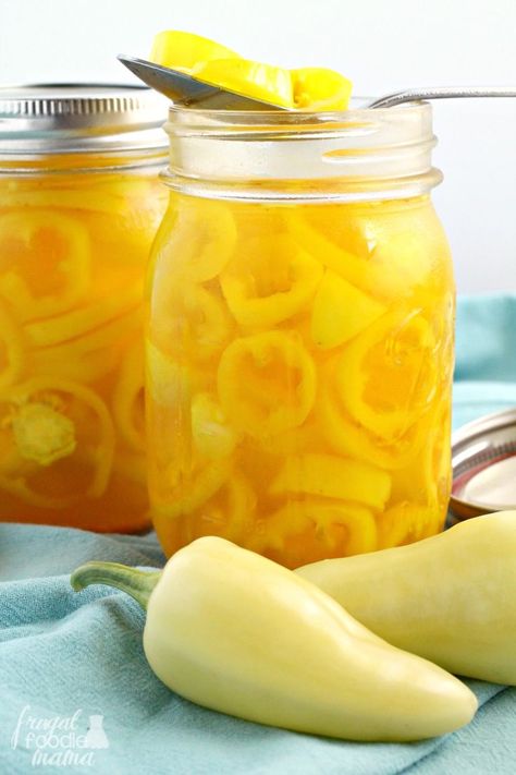 Wax Peppers, Banana Pepper Rings, Recipes With Banana Peppers, Sweet Banana Peppers, Pepper Rings, Sweet Pepper Recipes, Pickled Banana Peppers, Spicy Queso, Refrigerator Pickles