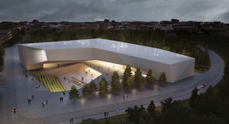 Museum of Tolerance Jerusalem Chyutin Architects Museum Of Tolerance, Salvador Dali Museum, Stone Facade, Building Concept, Cultural Architecture, Museum Architecture, Glass Facades, Architecture Rendering, Facade Architecture