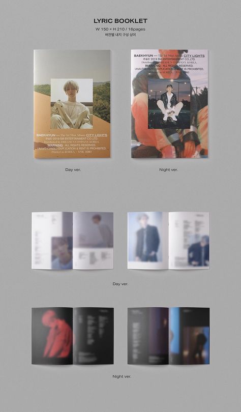 BAEKHYUN. Photobook Design, Random People, Exo Baekhyun, Album Design, Artist Books, City Lights, Mini Album, Baekhyun, Photo Book