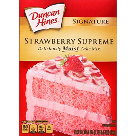 Strawberry Refrigerator Cake, Strawberry Cake Mix Recipes, Pink Velvet Cake, Refrigerator Cake, Pink Velvet Cakes, Duncan Hines Cake, Strawberry Vanilla Cake, Spring Recipes Dessert, Strawberry Cake Mix