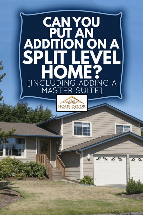 Update Split Level Home, Add Garage To Split Level, Split Level Ranch Remodel Before And After, Remodel Tri Level Home, Split Level Remodel Addition, Tri Level Home Addition, Grey Split Level House Exterior, Split Level Master Suite, Split Level Garage Addition