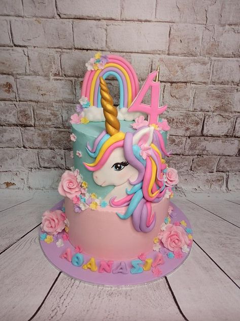 Unicorn Cakes Birthday, Cake Designs Birthday Unicorn, Unicorn Cake 5th Birthday, Unicorn Cakes Ideas, Cute Unicorn Cake Birthday, Girls Birthday Cake Designs, Rainbow Cake Designs Birthday, Unicorn Rainbow Cake Birthday, Birthday Cakes For Kids Girl