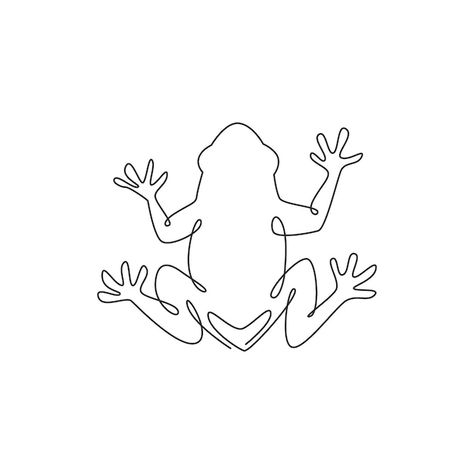 Frog Outline, Frogs For Kids, Toys Logo, Animal Outline, Frog Illustration, Frog Tattoos, Fresh Tattoo, Single Line Drawing, Cute Tiny Tattoos