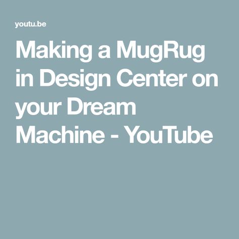 Making a MugRug in Design Center on your Dream Machine - YouTube Brother Dream Machine 2 Tutorials, How To Machine Quilt On A Home Machine, Sewing Machine Troubleshooting Brother, Brother Cs7205 Sewing Machine, Husqvarna Viking Sewing Machines, Dream Machine, Fabric Printing, Design Center, Mug Rugs