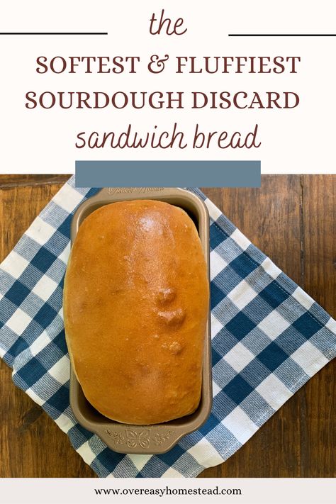 This sourdough discard sandwich bread is the softest bread I've made. The sourdough starter gives it a wonderful tang, but the sourdough discard allows for a quick loaf. Bread recipes like this will become your go-to and you won't want store-bought bread again. Sourdough Discard Sandwich Bread, Discard Sandwich Bread, Best Sourdough Starter Recipe, Soft Sourdough Bread, Dough Starter Recipe, Loaf Bread Recipe, Recipe Using Sourdough Starter, Sandwich Bread Recipe, Sourdough Bread Starter