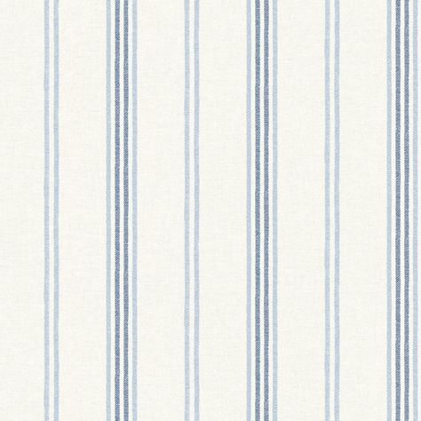 Wallpaper sample swatch only. Blue Ticking Stripe Wallpaper, Nautical Nursery Wallpaper, Blue And White Striped Wallpaper, Striped Wallpaper Nursery, Blue Patterned Wallpaper, Navy And White Wallpaper, Powder Blue Wallpaper, Boy Nursery Wallpaper, Strips Wallpaper