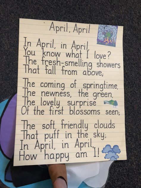 April poem April Poem, April Poems, Shared Reading Poems, Easter Poems, Bunny Activities, English Poems, Future Thinking, Reading Poems, Kindergarten Songs