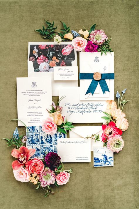 johanna erik wedding invites Dutch Wedding, Saint Jean Cap Ferrat, Outdoor Tent Wedding, Dutch Still Life, Box Wedding Invitations, Martha Weddings, Big Wedding Dresses, Dutch Delft, Couples Monogram