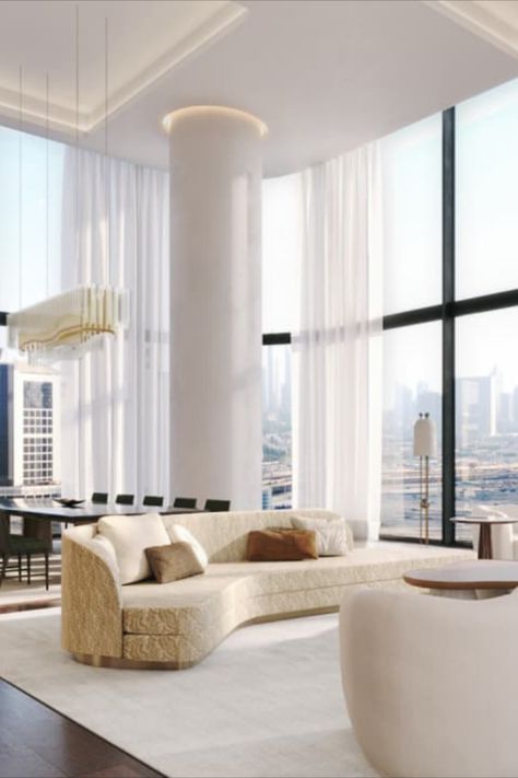 A mansion-sized Dubai penthouse has sold for AED 139 million (US$37.8 million), a record high for the neighborhood surrounding the city’s iconic Burj Khalifa skyscraper, according to an announcement Monday from the building’s developer, Omniyat. Burj Khalifa Interior Design, Dubai Penthouse Luxury, Dubai Penthouse, Tallest Building In The World, Penthouse Interior, Penthouse Design, Dubai Skyscraper, Apartments In Dubai, Luxury Penthouse