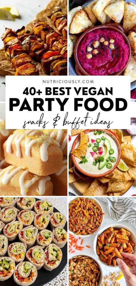 Party Fingerfood Ideas Vegan, Vegan Gf Party Food, Food Ideas For Party Easy, Easy Fun Party Food, Healthy Nye Snacks, Vegan Holiday Party Food, Vegan Buffet Food Ideas, Healthy Vegetarian Appetizers For Party, Easy Healthy Finger Foods For Party