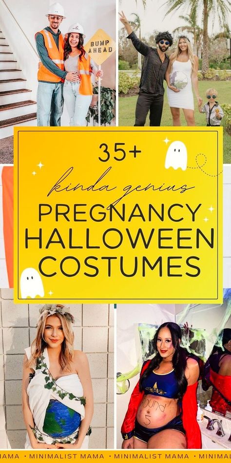 Searching for totally unique pregnancy costume to dress your bump this Halloween? These maternity Halloween costumes are super clever and totally easy enough to DIY - perfect for expecting moms searching for pregnant Halloween costumes! Costumes Pregnant Women, Halloween Pregnancy Announcement Costume, Halloween Costumes Pregnant, Halloween Costumes Pregnant Women, Maternity Halloween Costumes, Pregnant Couple Halloween Costumes, Pregnant Halloween Costume, Matching Family Halloween Costumes, Cute Pregnant