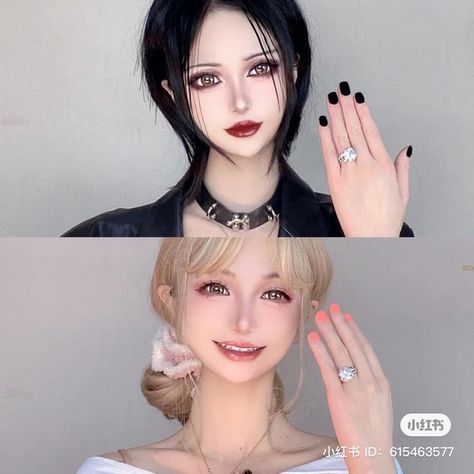 NANA Osaki Nana Komatsu Nana Hachi anime manga cosplay halloween outfit inspiration inspo ○ RED ID: 615463577 Osaki Nana Style, Nana Makeup Tutorial, Nana Hachi Makeup, Nana Anime Cosplay, Nana Osaki Long Hair, Nana With Long Hair, Nana Komatsu Makeup, Nana Inspired Makeup, Nana And Hachi Cosplay