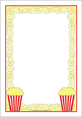 Popcorn A4 page borders (SB8252) - SparkleBox Popcorn Science Fair Project, Popcorn Theme Classroom, Sanrio Minecraft, Cub Scout Popcorn, Popcorn Theme, Hollywood Theme Classroom, Houses Minecraft, Scrapbook Frames, Popcorn Party